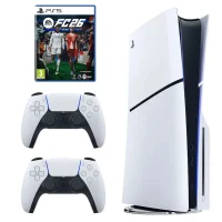 کنسول بازی سونی مدل PlayStation 5 Slim ریجن اروپا سری 2016A نسخه دیسک‌خور ظرفیت یک ترابایت به همراه دسته اضافی و بازیEA SPORTS FC 26