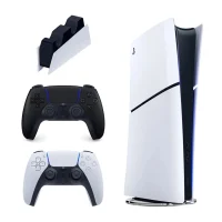 کنسول بازی سونی مدل PlayStation 5 Slim ظرفیت 825 گیگابایت ریجن CFI-2116 اروپا به همراه دسته اضافی مشکی و پایه شارژر